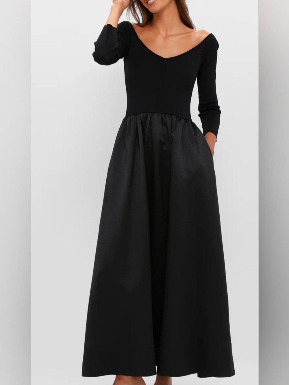 Tuckernuck Black Black Dupioni Clea Dress Size M